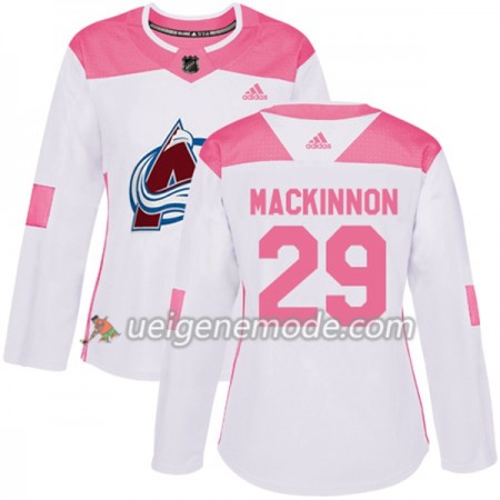 Dame Eishockey Colorado Avalanche Trikot Nathan MacKinnon 29 Adidas 2017-2018 Weiß Pink Fashion Authentic